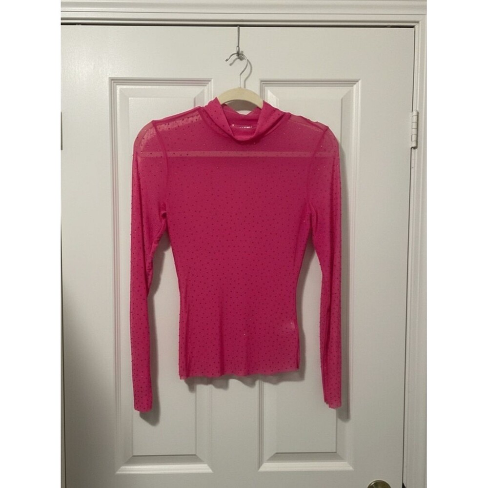 Pink Mesh‎ Top with Rhinestones - Picture 2 of 8